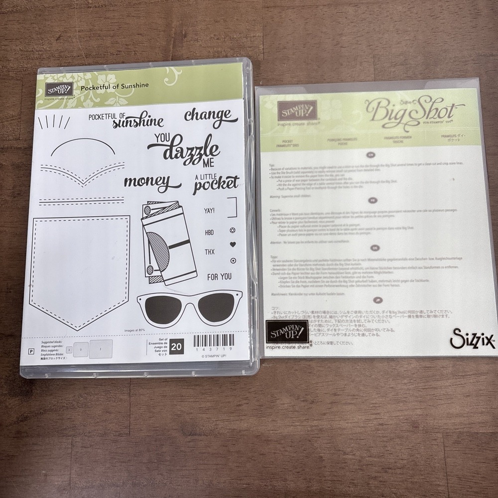 Stampin' Up! Pocketful Of Sunshine Stamps & Pocket Dies